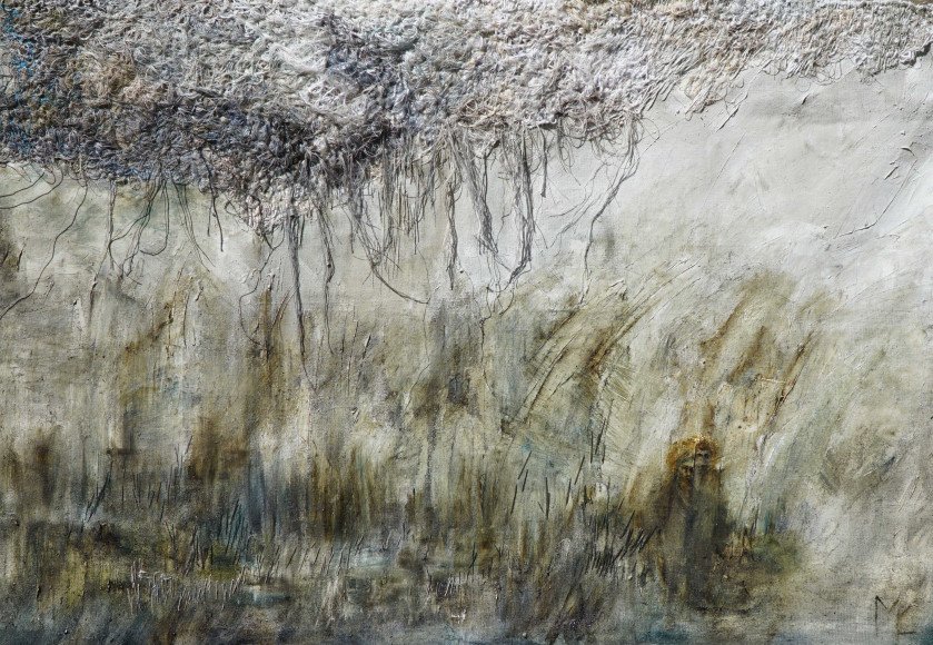 Fragment, Bieda z Nędzą,  olej, nić / płótno, 72 x 105 cm,  praca dostępna, cena 12.000 zł
